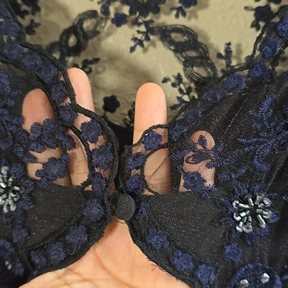 Free People Midnight Blue Lace Romper